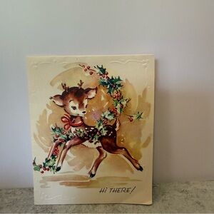 Vintage Reindeer Christmas card 1949
